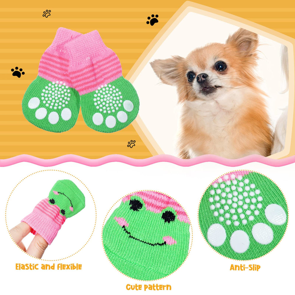 Saintrygo colorful dog socks showcase varied patterns for cute, practical wear.