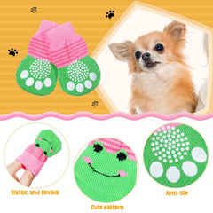Saintrygo colorful dog socks showcase varied patterns for cute, practical wear.