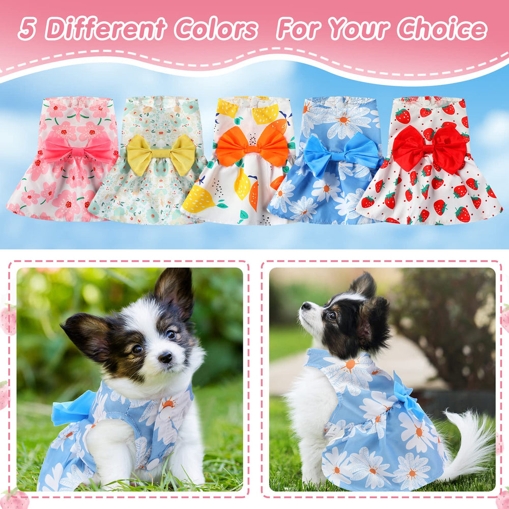 Saintrygo morning glory-style dog dress with bow for stylish outings.