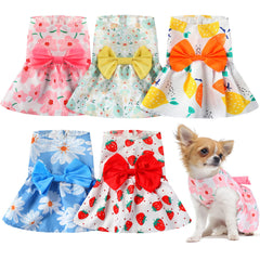 Saintrygo floral strawberry-style dog dress for cute everyday wear and cool summer comfort.