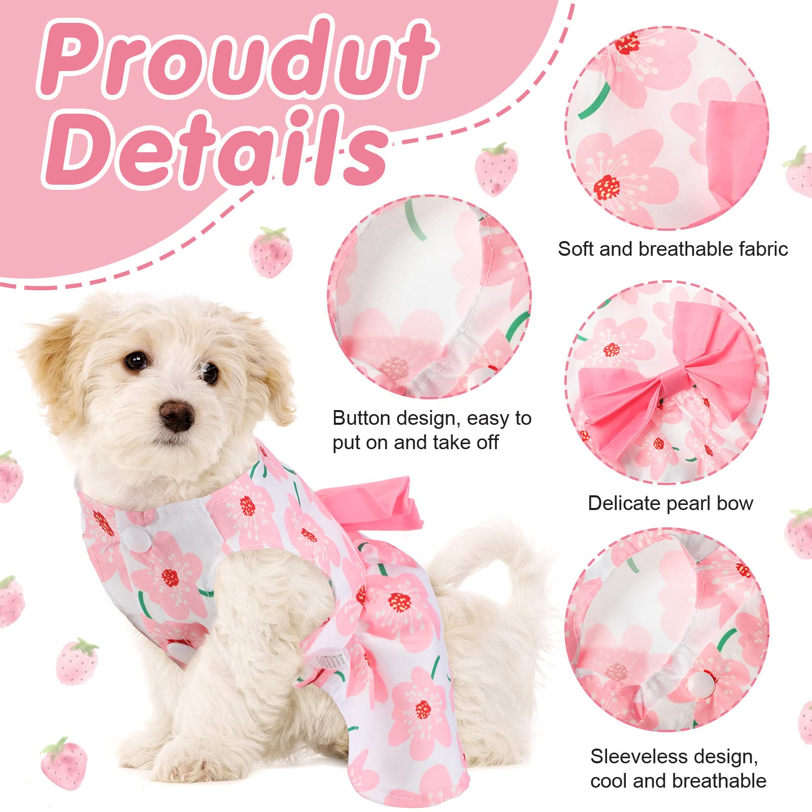 Saintrygo yellow-flowers-style pet dress offers playful look and easy care.