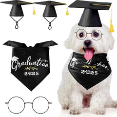 Saintrygo graduation cap with yellow tassel for adorable pet graduation photos.