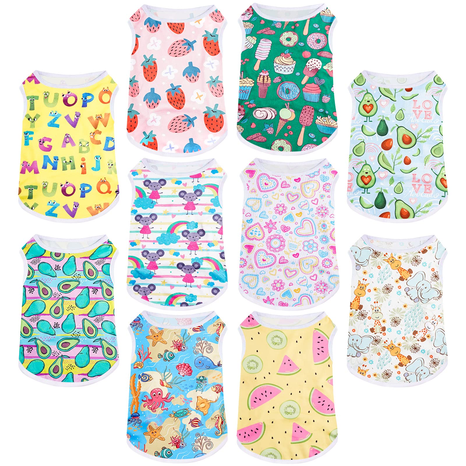 Saintrygo puppy shirts with variety patterns for cute daily wear