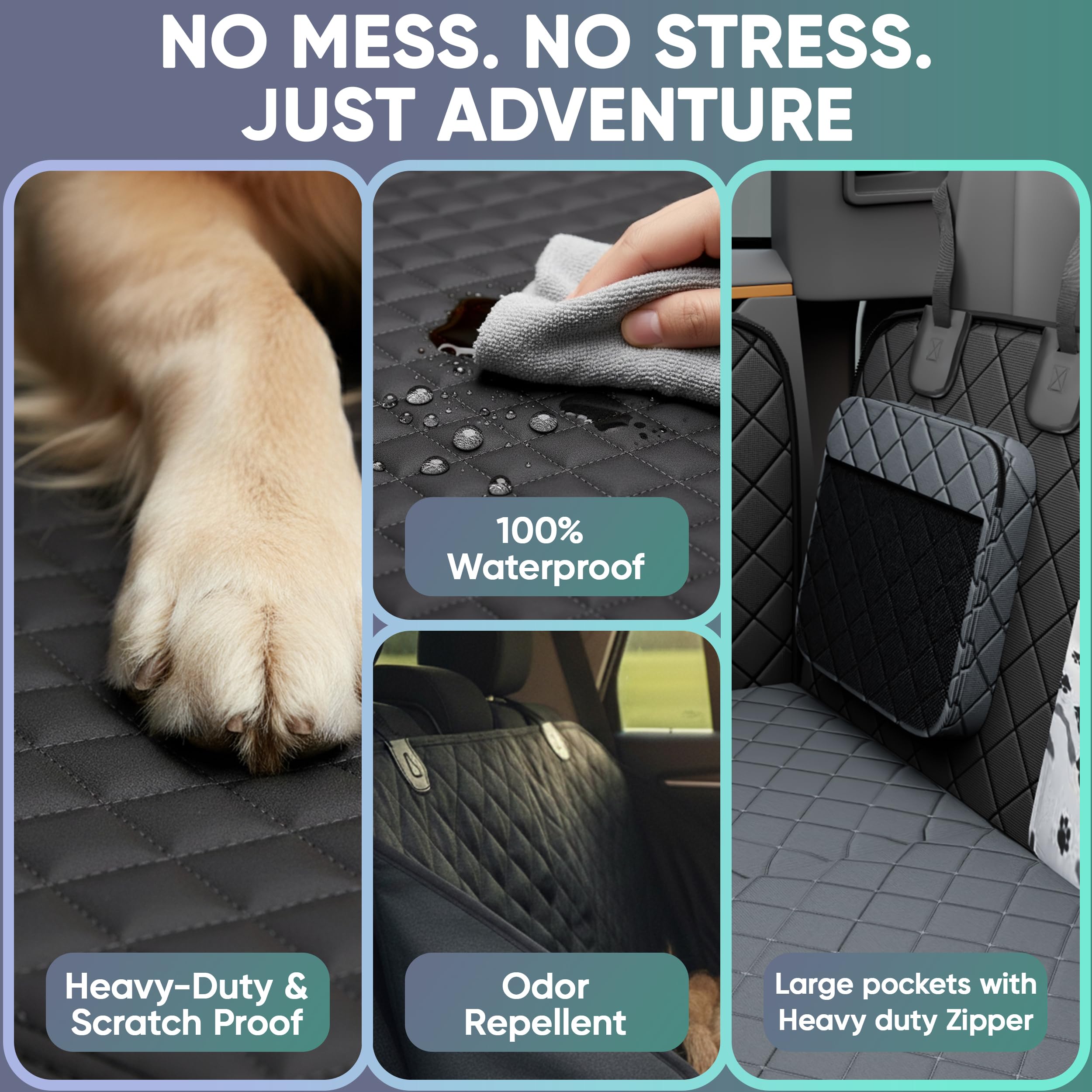 Sajoda anti-slip backing ensures stable protection across seats.