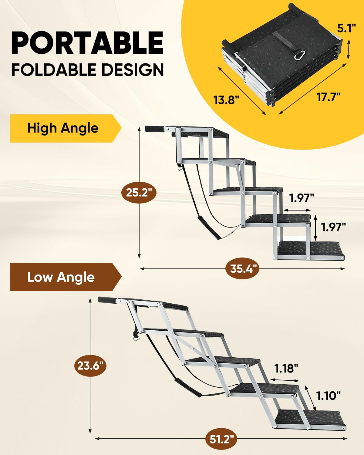 Saker Foldable Dog Ramp quick setup in seconds for effortless use