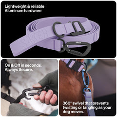 SÄKER Kelp waterproof dog leash three-traffic-handles option enables quick control in crowded areas.