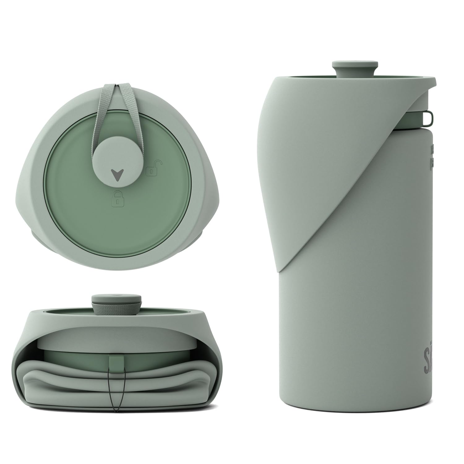 saker portable dog water bottle folded compact on-the-go hydration.