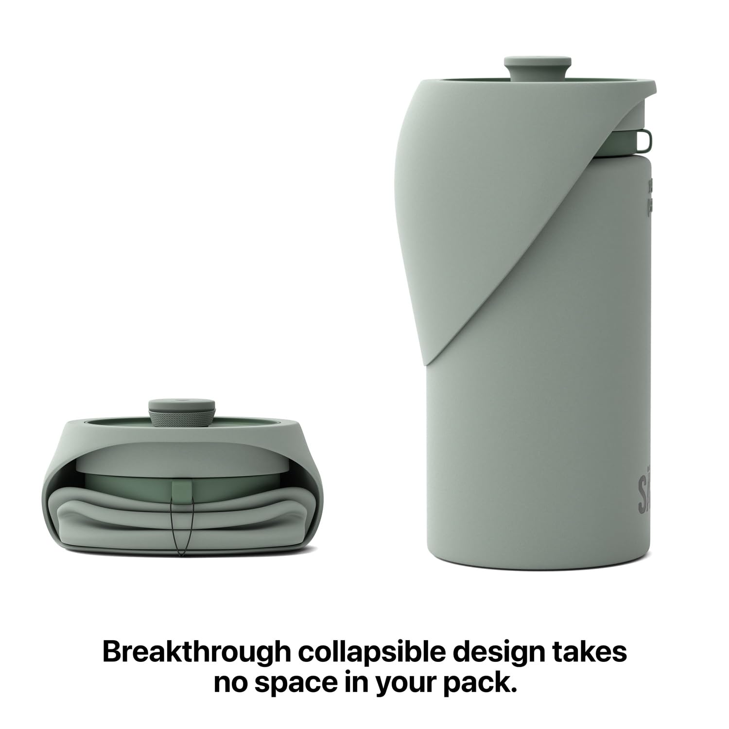 SAKER wide-neck bottle accepts ice cubes for cooler drinks