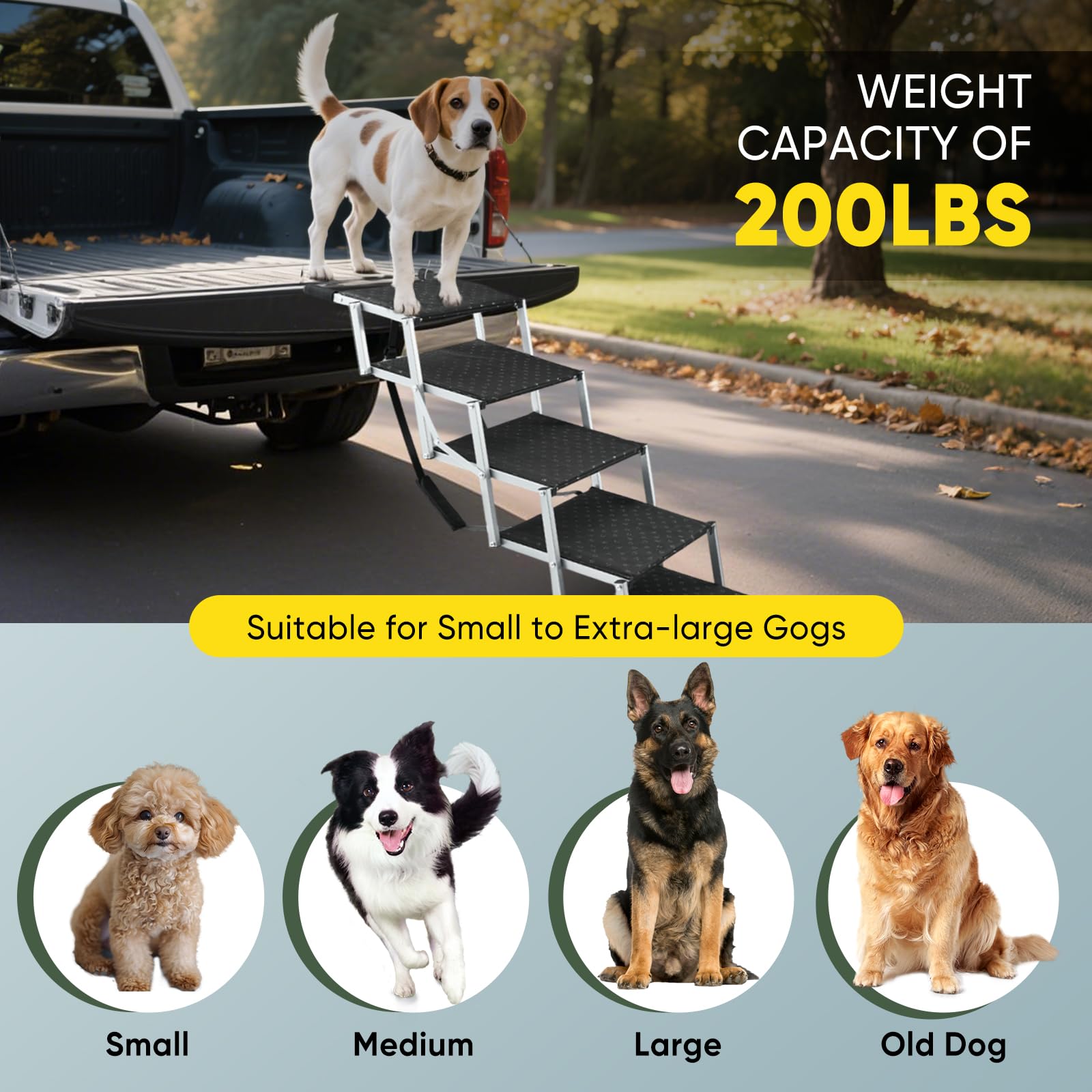 SakerPlus dog ramps folded-compact image shows portable storage for travel and home.