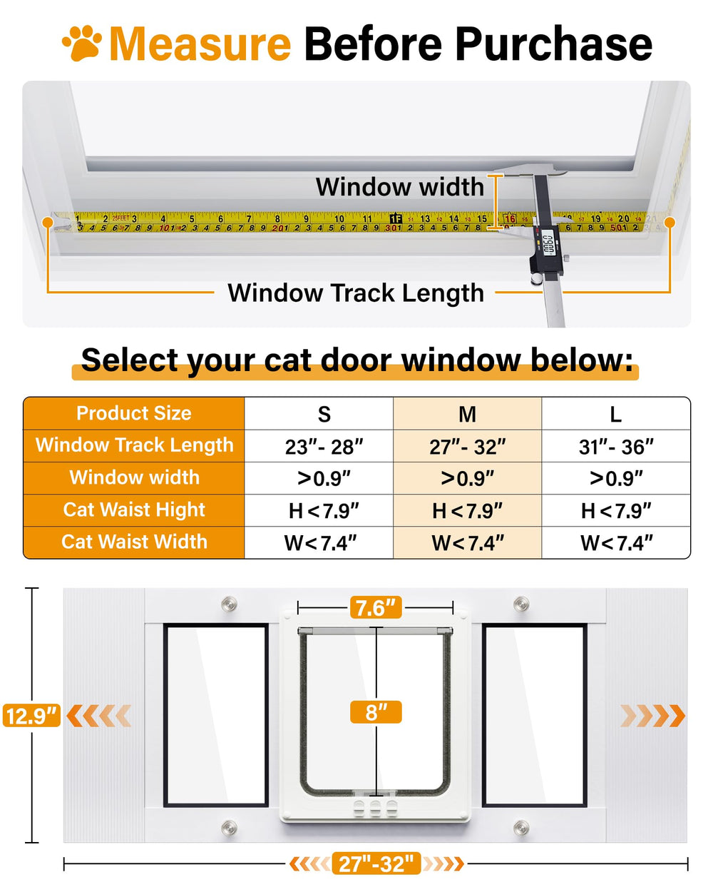 SAKSUN cat door internal lock-out-slide enhances control over pet entry.
