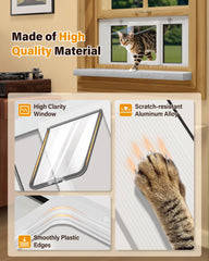 SAKSUN cat door weatherproof seal reduces drafts and keeps weather out.