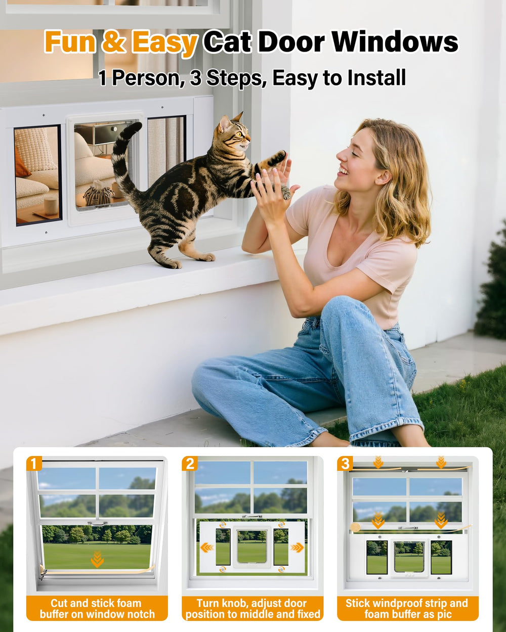 SAKSUN transparent flap visibility for pets to see outside