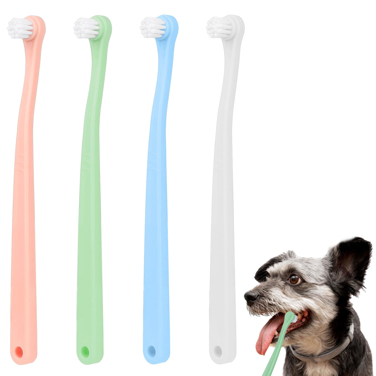 Salbsever four-pack small-dog-toothbrush blue – gentle cleaning for puppies and kittens