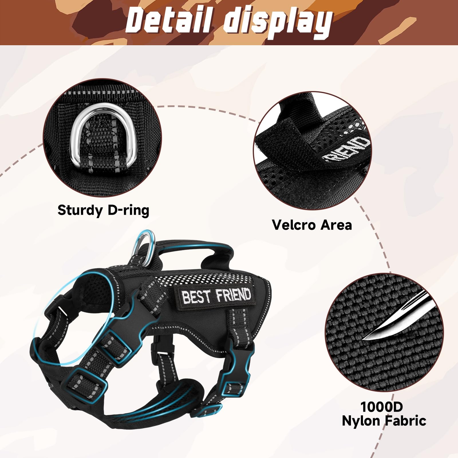 Salfse adjustable neck and chest fit with four quick-release buckles.