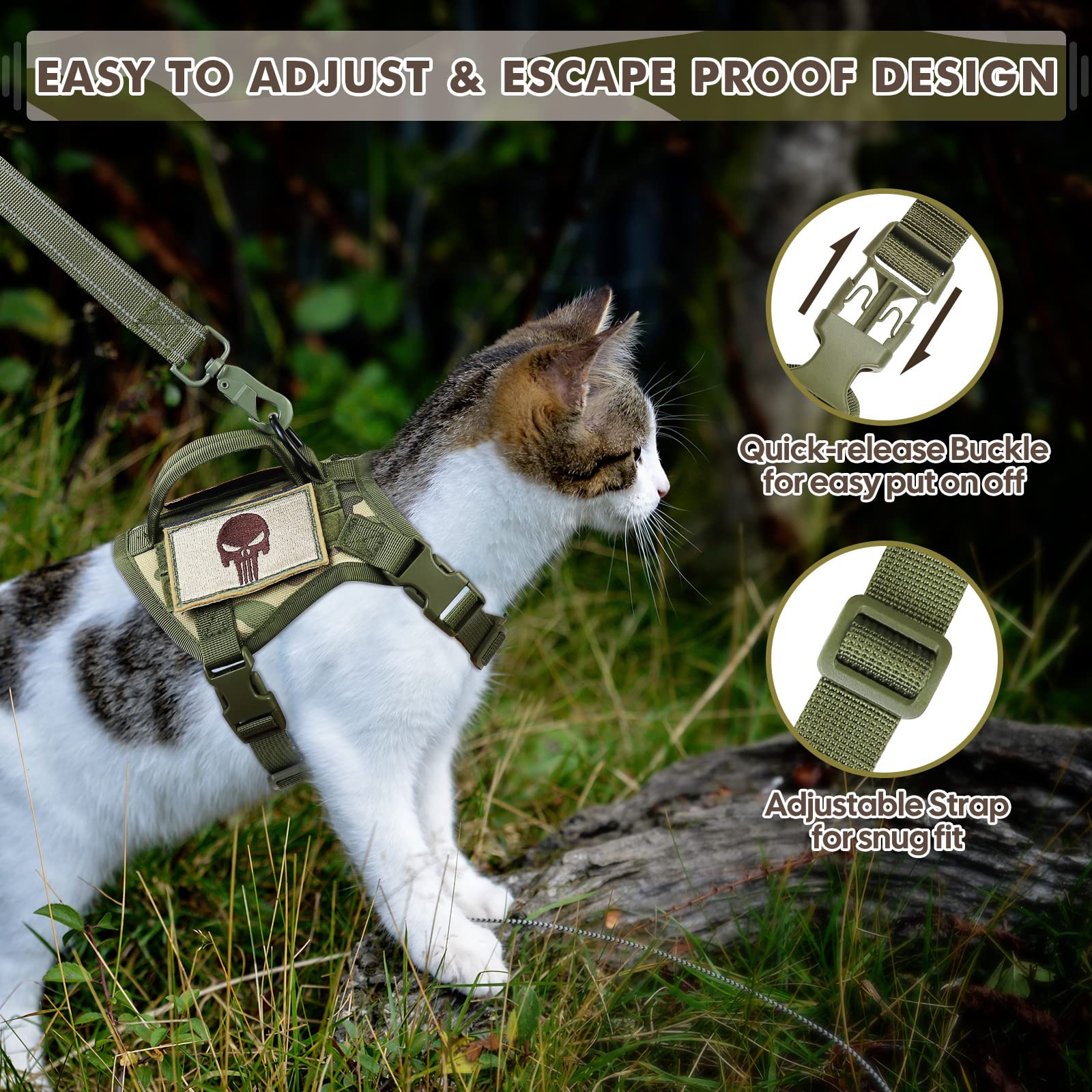 Salfse tactical cat harness mesh lining closeup highlights breathable material for cozy supervision.