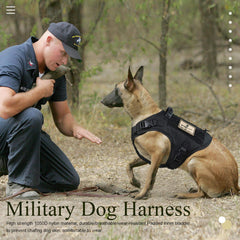 Salfse dog vest rubber handle provides controlled lifting during outdoor work