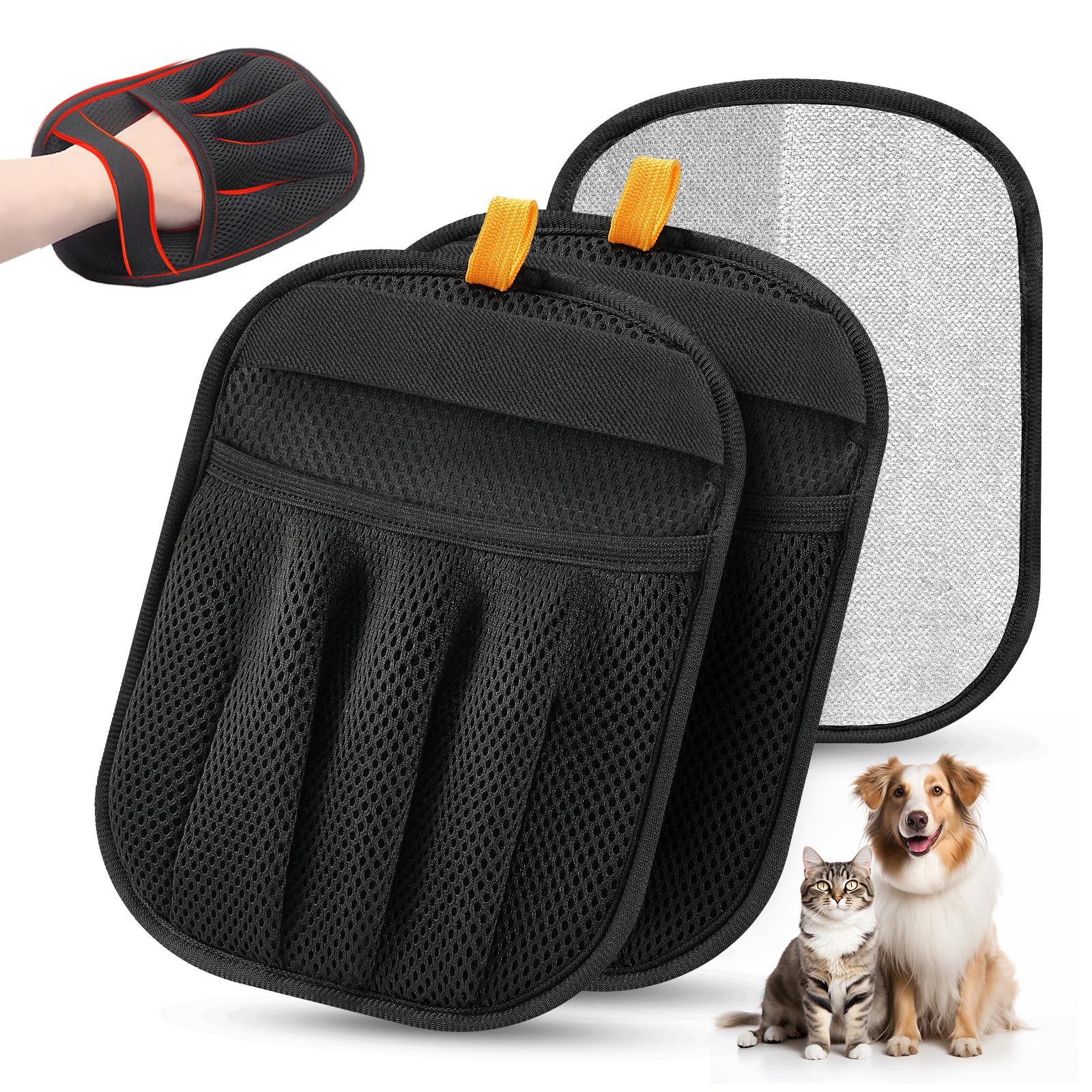 Salhap pet hair glove five-finger design closeup for easy fabric hair removal