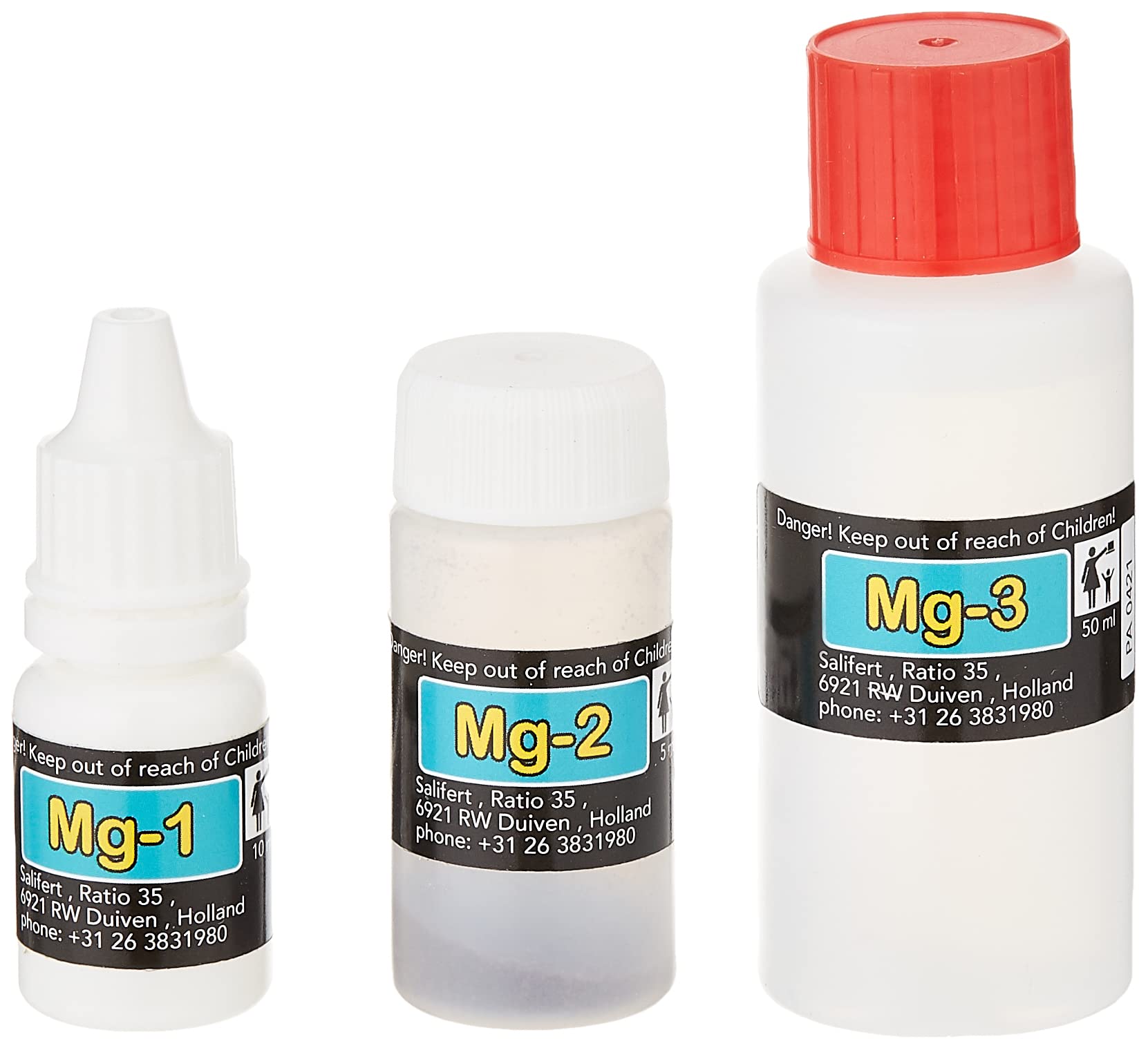 Salifert Magnesium test vial color change shows precise steps for readings