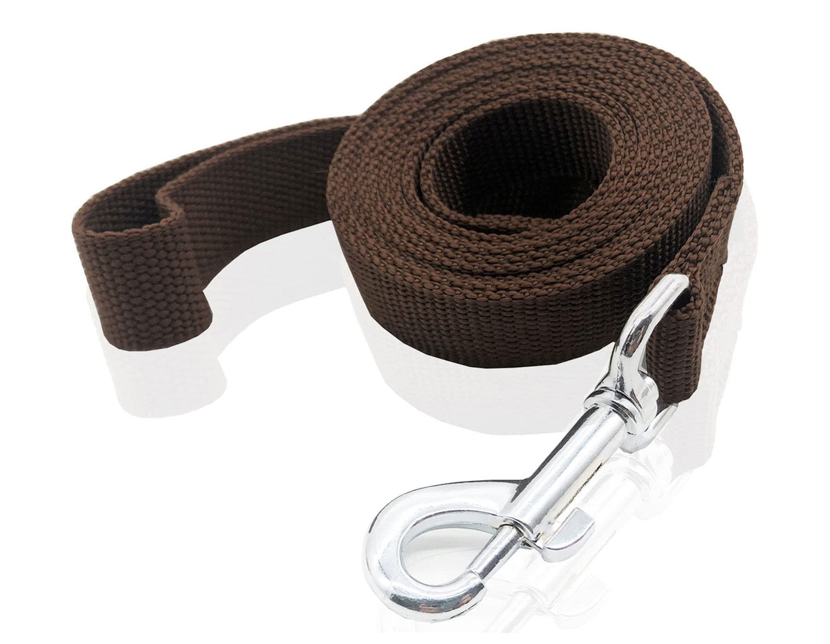 SALO nylon dog leash 12ft brown strap ideal for durable daily walks and sniff-friendly exploration
