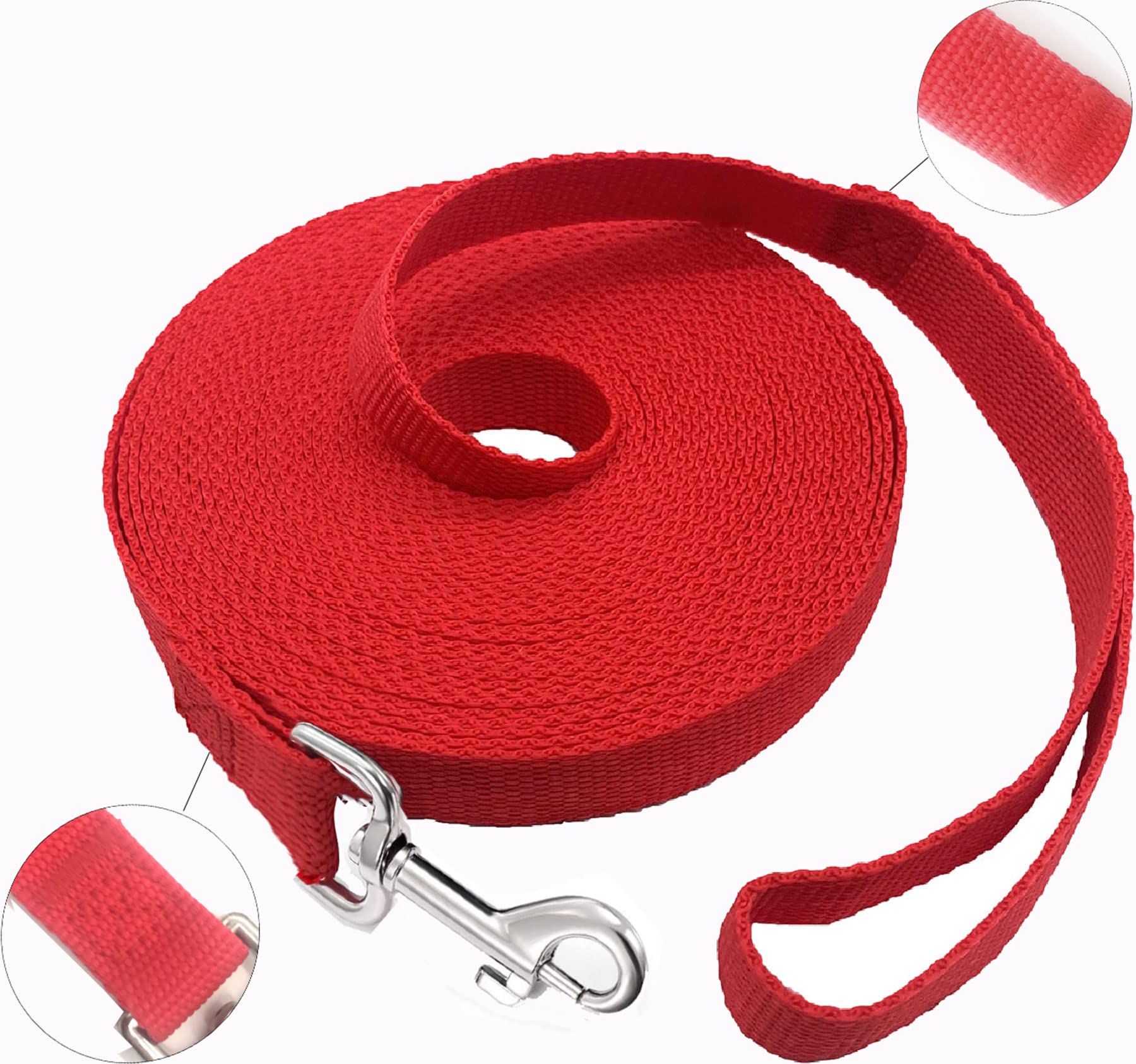 SALO nylon training leash 30ft illustrates ample room for recall training and exploration