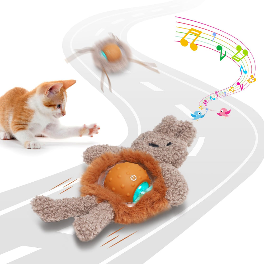 Salodal interactive cat toy ball rolling to engage cats in active play.