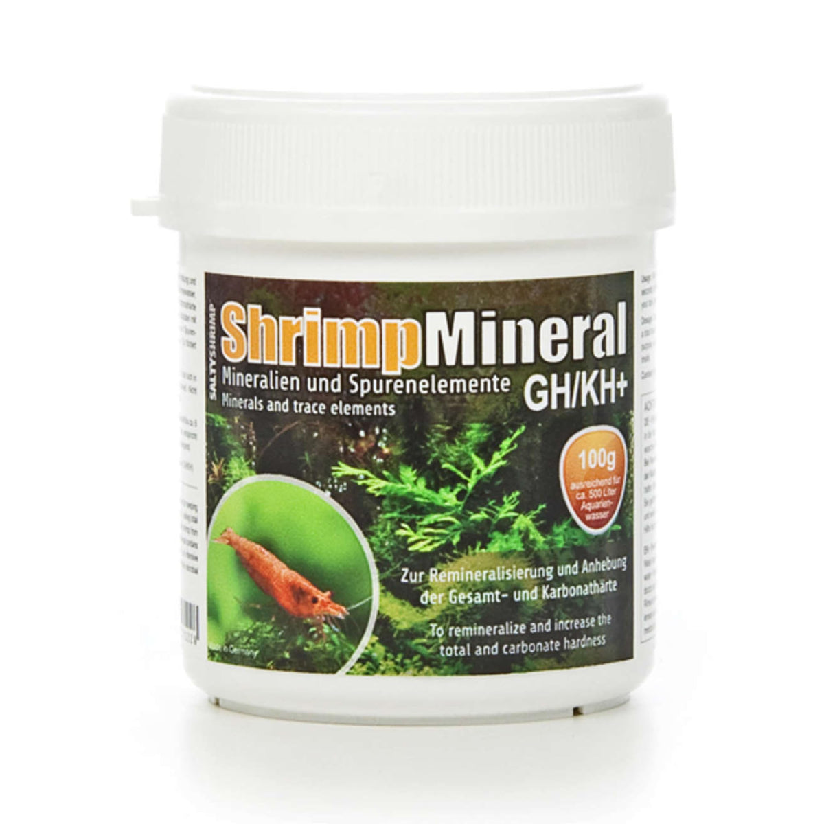 SaltyShrimp Shrimp Mineral GH/KH+ bottle pour supports shrimp health and stable water hardness