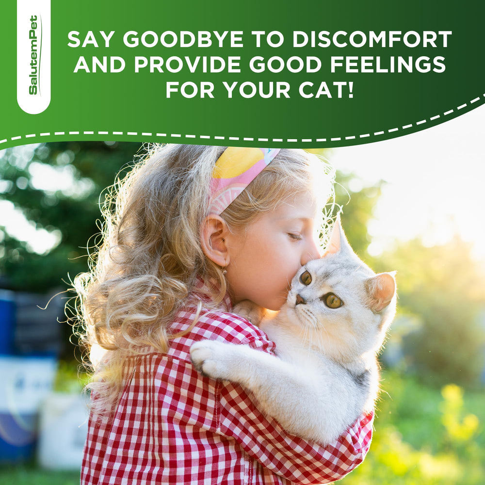 SalutemPet bottle and dropper—accurate dosing for kittens and adult cats.