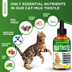 SalutemPet chicken-flavored supplement for cats—easy administration via droppers or bowl.