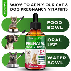 SalutemPet lactation-support drops illustrating milk production support during nursing.