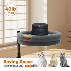 SAMAH cat desk bed height adjustment lets cats choose comfy heights during work.