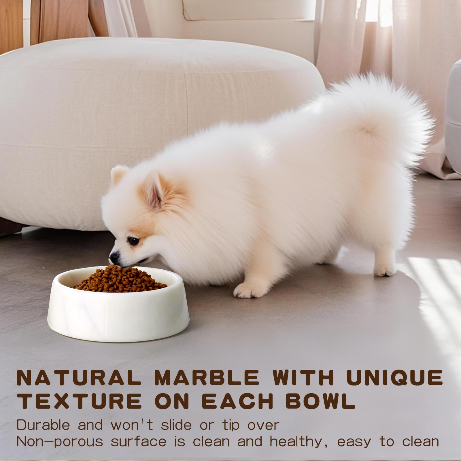 SAMAH white marble dog bowl gift box presentation as a thoughtful gift