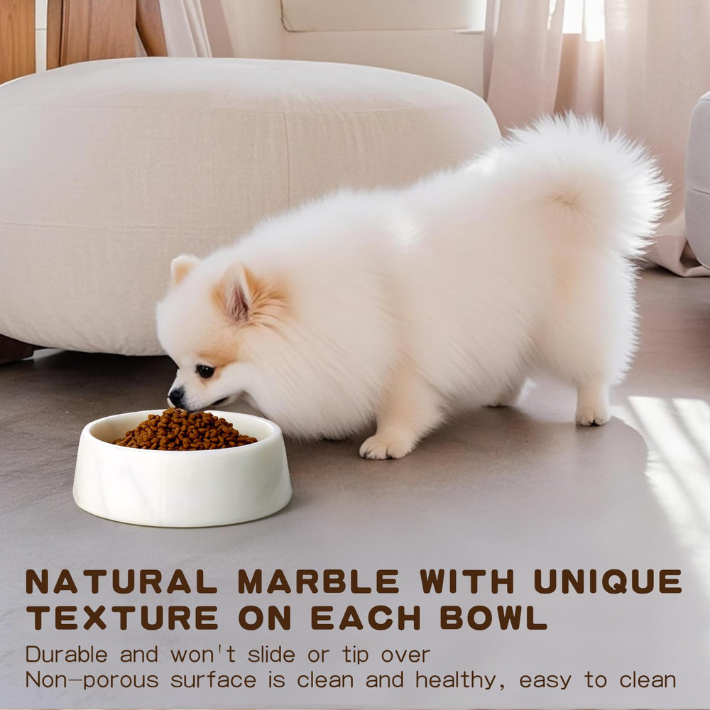 SAMAH white marble dog bowl gift box presentation as a thoughtful gift