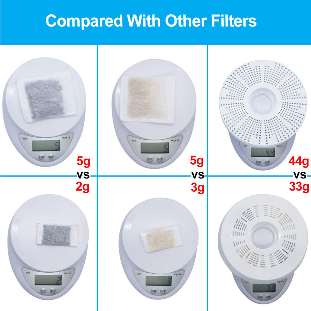 Soak before use to improve filtration and reduce carbon dust.