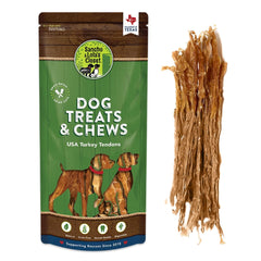 Sancho and Lola's Closet turkey tendons packaging shows a 4 oz high-protein chew.