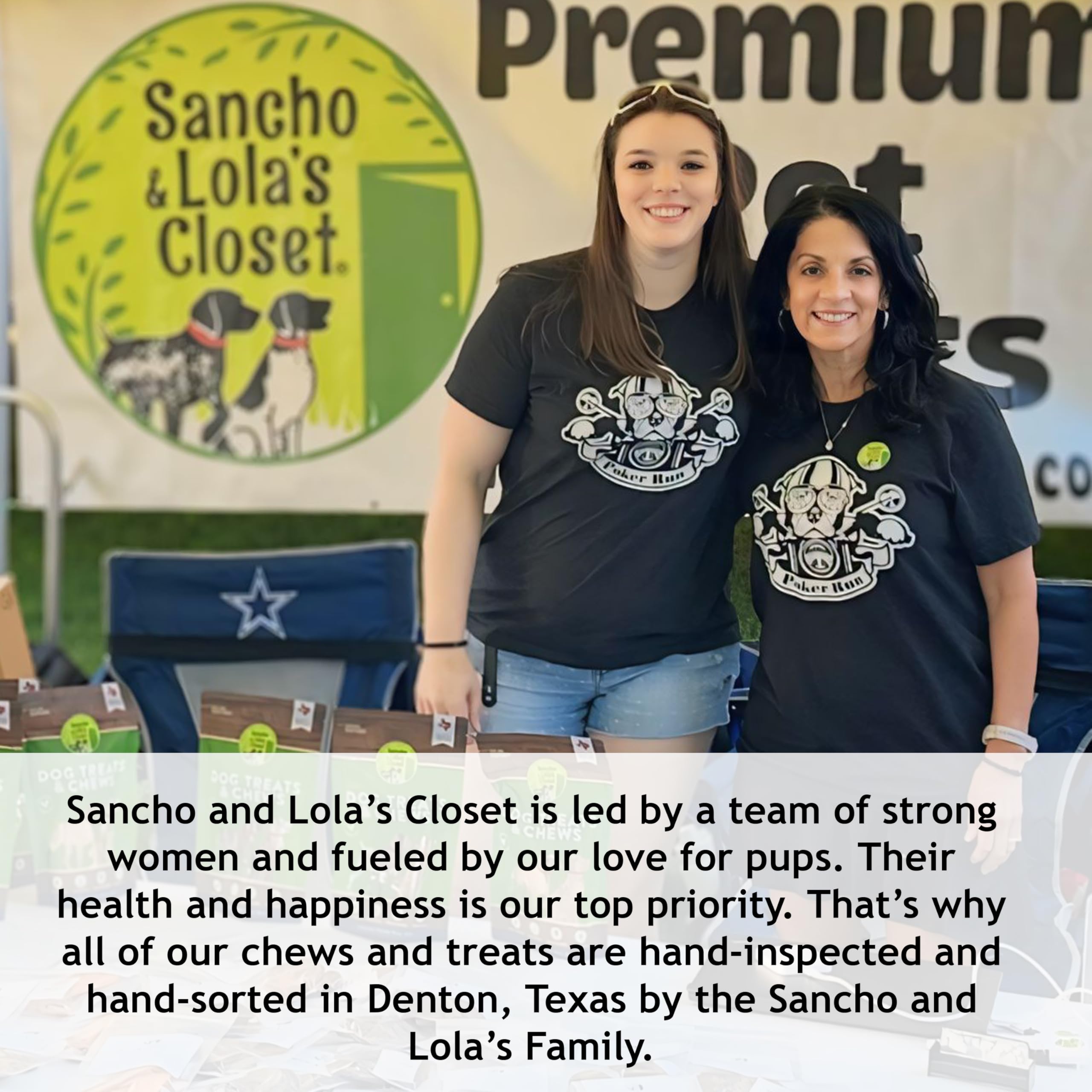 Sancho & Lola's Closet hand-inspected: careful quality check for safe chews.