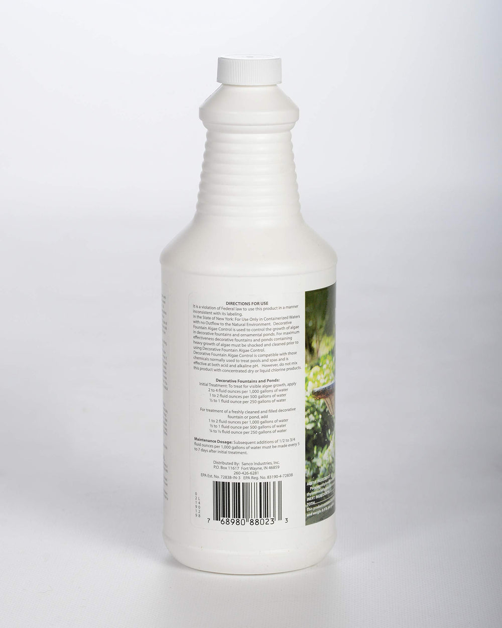 Sanco treated water supports blooming aquatic plants around the pond
