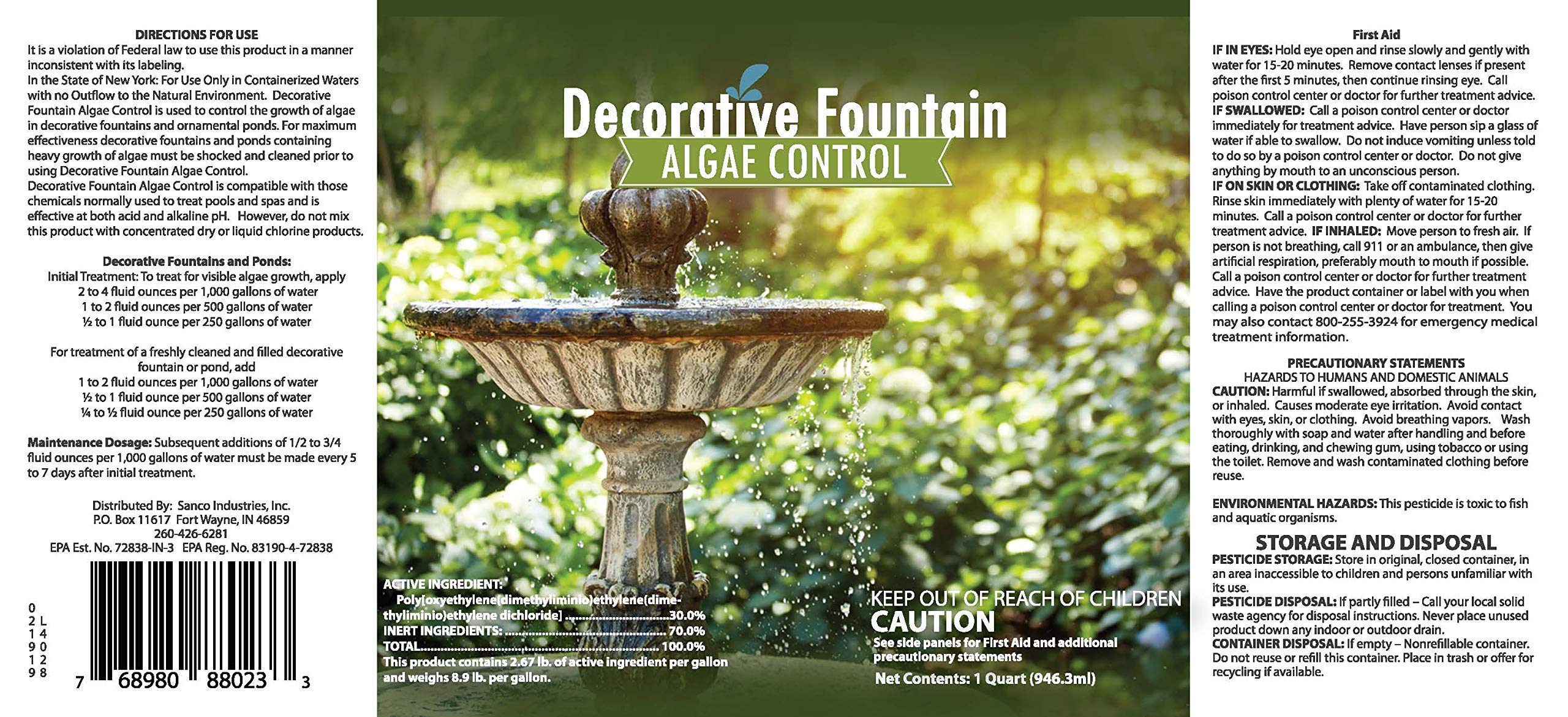 Sanco ornamental pond water feature with clearer water and healthy plants