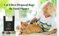 Sand Dipper cat poop bags with tie handles close securely and prevent leaks.
