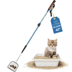 Sand Dipper metal cat litter scoop with long handle for easy reach and quick waste removal.