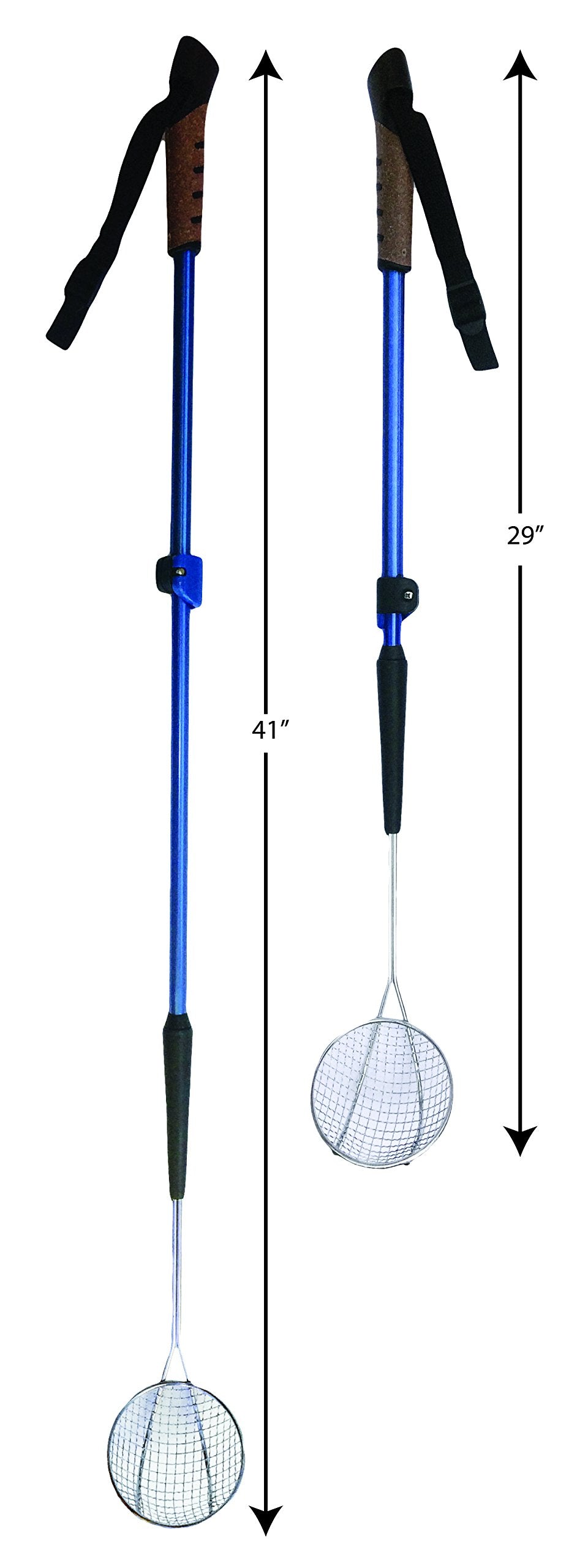 Sand Dipper mid-size adjustable handle extended for comfortable reaching and reduced bending.