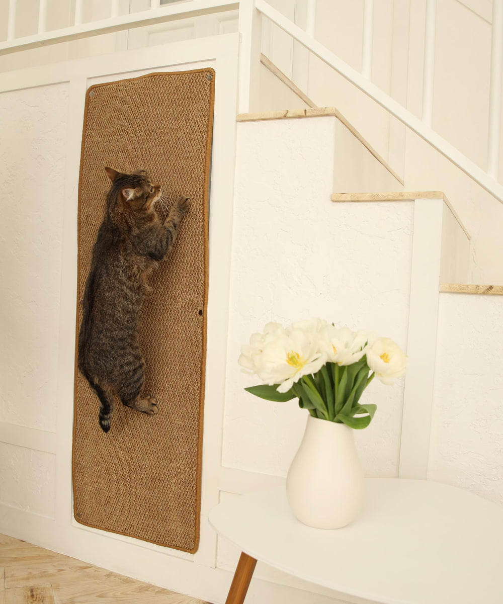 SANDPEAK cat wall-climbing carpet front view shows a durable scratch surface for indoors.