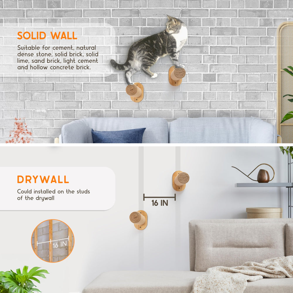 Sandpeak cat wall steps suit kittens and adults with multi-level perches.