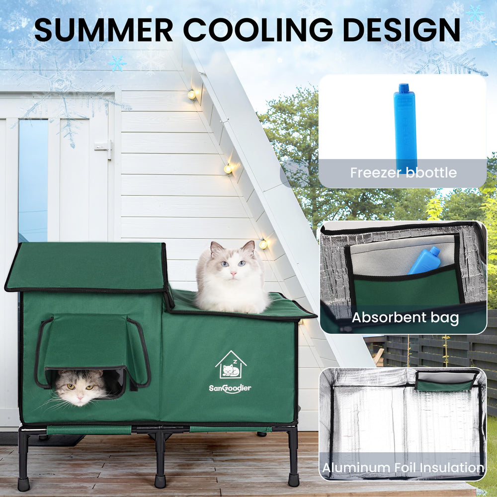 Sangoodier outdoor cat house simple tool-free assembly.