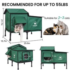 Sangoodier outdoor cat house with insulated layer for a warm microclimate.
