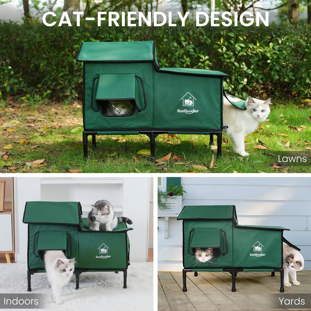Sangoodier outdoor cat house supports 2–3 cats for shared shelter.