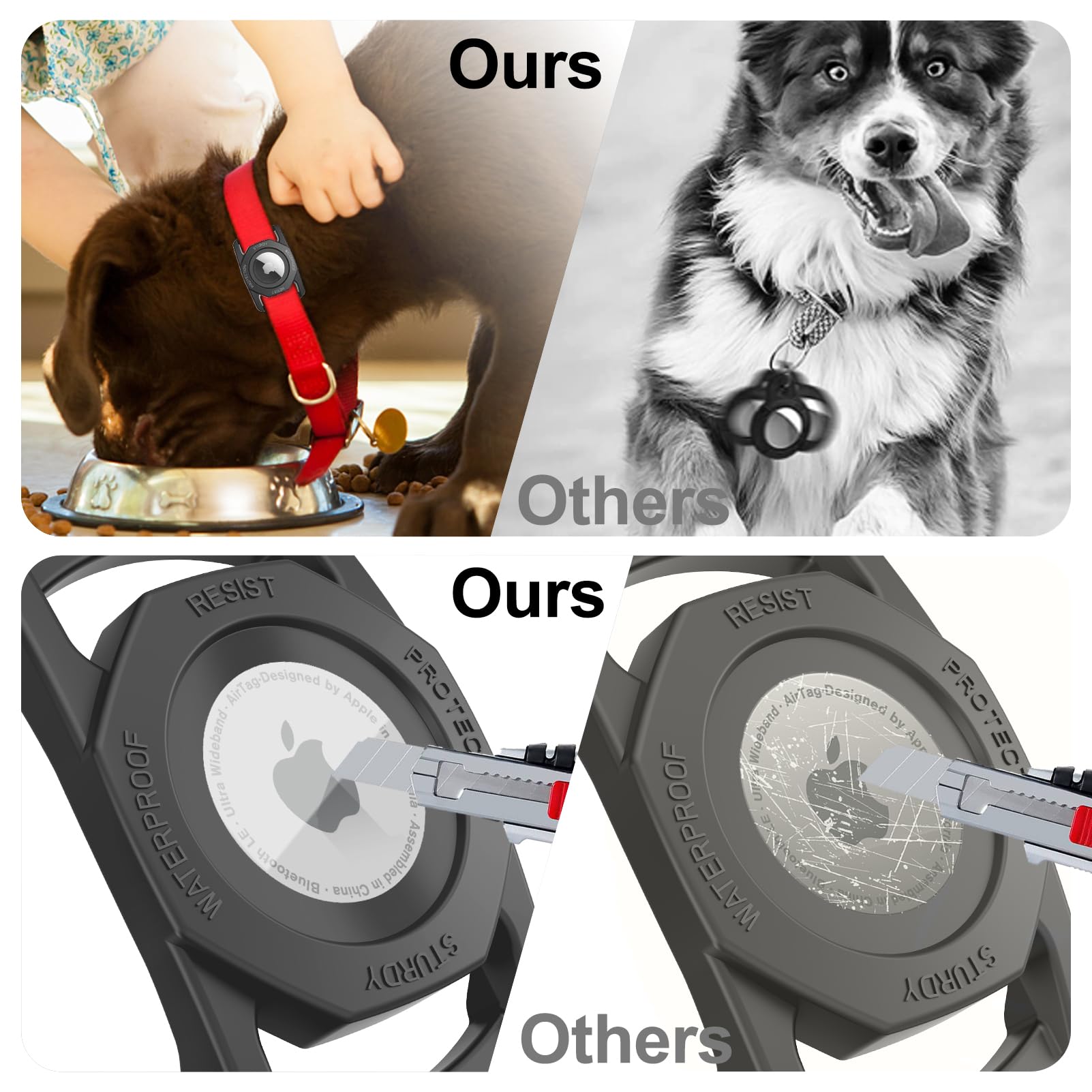 SANKALA one-step installation makes adding AirTag to collars quick and easy.