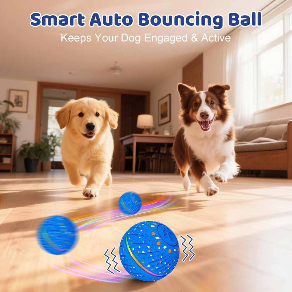 Sankell interactive dog ball blue LED lights highlight stimulating visual play.