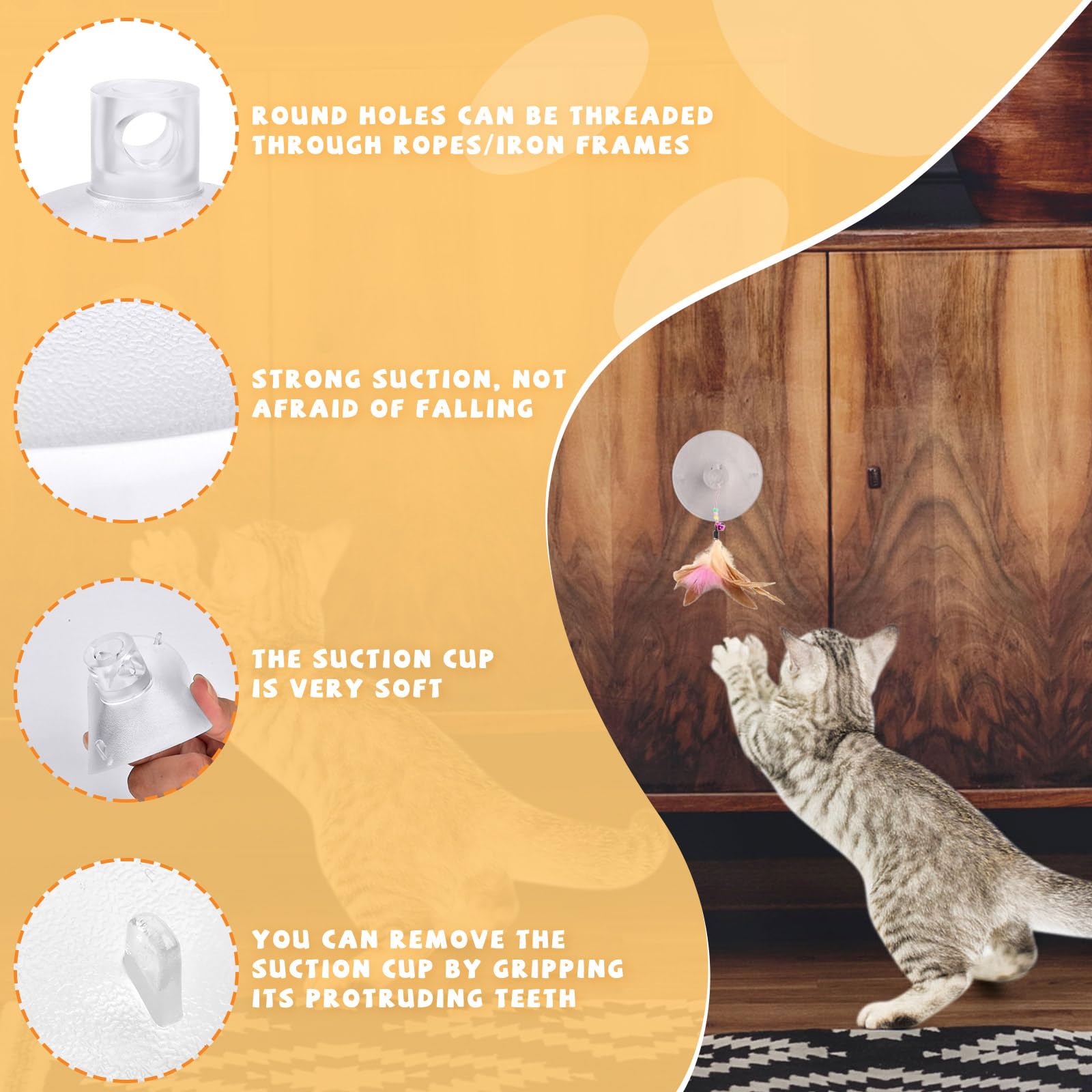 Sankoly cat hammock suction cup hardware highlights sturdy mounting for window-mounted setups.