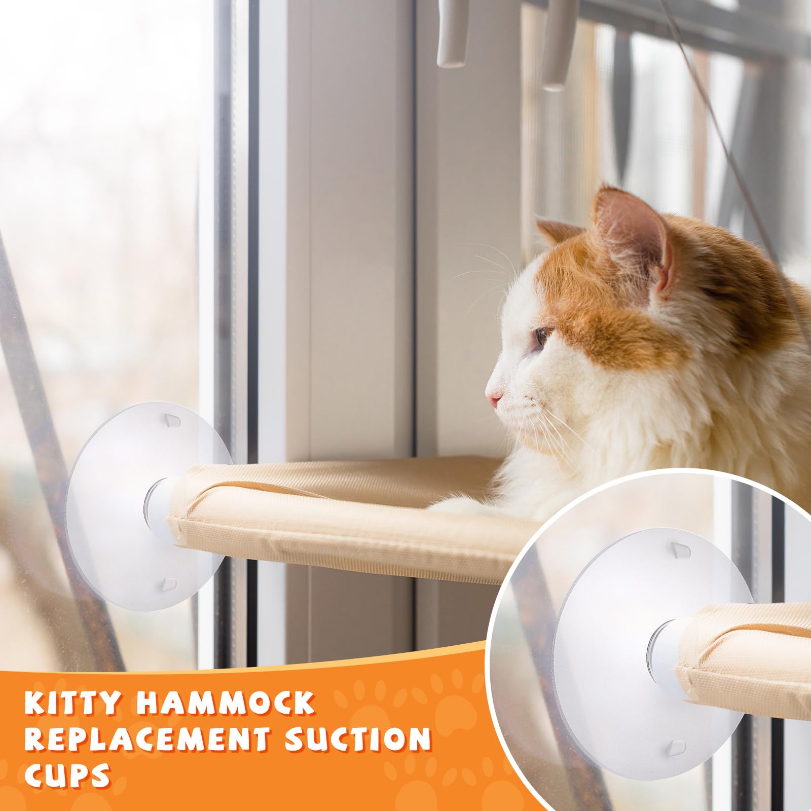 Sankoly suction cup on smooth glass or tile provides a stable cat seat.