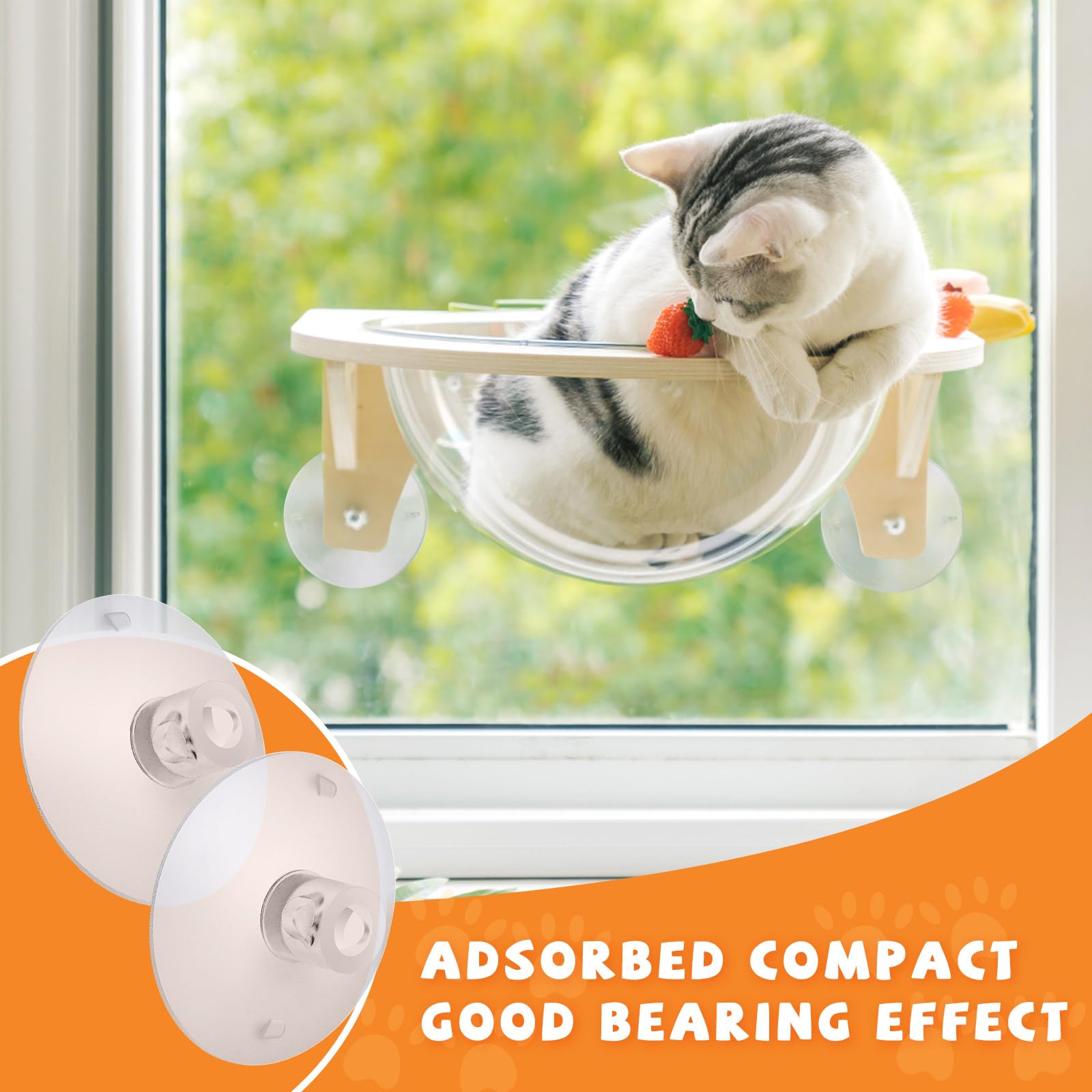 Sankoly window bed suction attachment demonstrating easy tool-free installation for a cat perch.